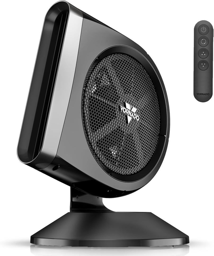 Vornado STRATA 8T Oscillating Table Fan with Remote, Energy Efficient DC Motor, Removable Grille, Pivoting Head, 10 Electric Fan Speeds, Quiet Operation, Versatile Fan for Bedroom & Home, Medium