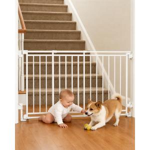 dearlomum Extra Wide Baby & Dog Gate, 32-54 in W, 29 in H, Hardware Mount