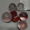 Natural Clear Quartz Crystal Sphere with Stand5PC Real Crystals Ball, Clear Quartz Small Ball Decor (Clear Quartz Ball)