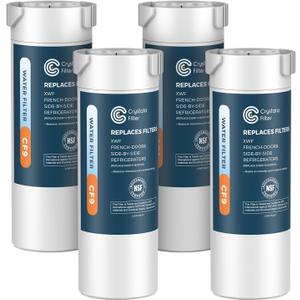 Crystala Filters XWF Water Filter, Compatible with GE XWF Refrigerator Water Filter, 4 Pack (Not XWFE)