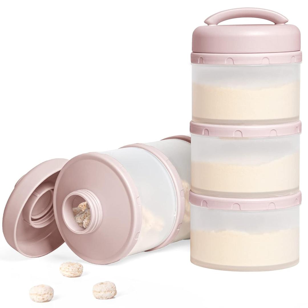 Termichy Stackable Formula Dispenser Portable Milk Powder Container, 2 Pack, Light Pink