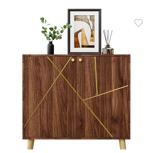 Vrullu Storage Cabinet, Free Standing Buffet Cabinet, Morden Sideboard and Buffet Storage, Wood Accent Cabinet for Living Room, Hallway, Entryway (1, Brown)