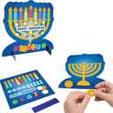 The Dreidel Company 12-Pack Hanukkah Craft Decoration - 3D Menorah Sticker Scene Table Decoration (12-Pack) Make Your Own Hanukkah Table Decorations