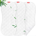 Moonsea Changing Pad Liners- 6 Pack, Bamboo Terry, Non-Slip Back, Waterproof (Grey and White)