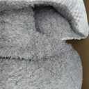 YUNIQUE Large Dog Bed - Plush Corduroy, Anti-Slip Bottom, Soft and Cozy for Dogs (Grey, Large)
