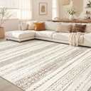 Boho 9x12 Area Rug Living Room Rugs Machine Washable Brown