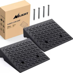 Nilight 6"highx20"Lx18.5"wide Inch Rise Height Rubber Curb Ramps 7000lbs Load Capacity