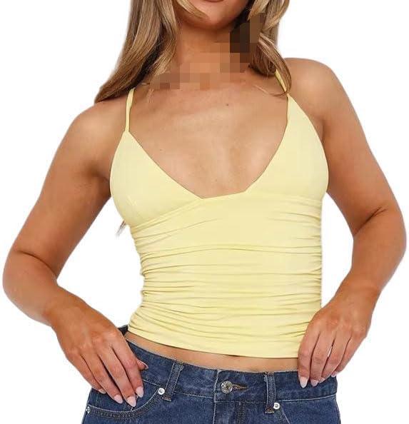 Women's Casual Summer Fashion V Neck All fit Halter Vest XS