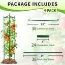 TCBWFY 4-Pack 48-Inch Adjustable Tomato Cages, Heavy-Duty Metal Plant Support Trellis for Garden and Pots, DIY Tomato Stakes, Height Adjustable 16 to 192 Inches