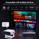 Smart Mini Projector with Wifi & Bluetooth, 220 ANSI 1080P HD, 360 Rotatable Stand, 10000+ Built-in Apps, Portable Home Movie Projector