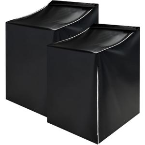 2 Pack Washer and Dryer Covers, 420D Oxford Washing Machine Cover in Black, Zipper Design Universal Fit for Most Top Load and Front Load Machines for Dustproof and Waterproof