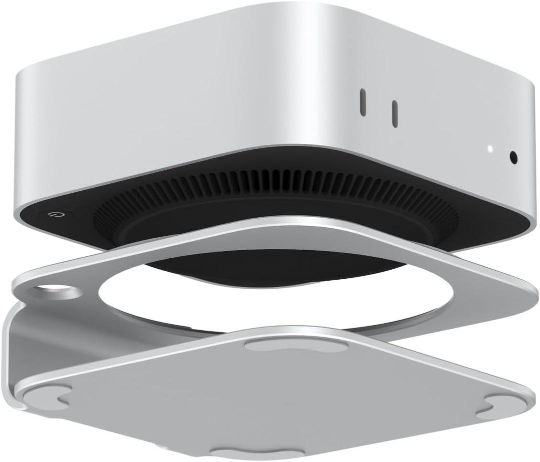 Mac mini M4 Dock Stand, Aluminum Desktop Stand Mount for New Mac mini M4 and M4 Pro, Improved Cooling, Easy Power Button Access & Desk Organization  Essential Mac mini M4 Accessories