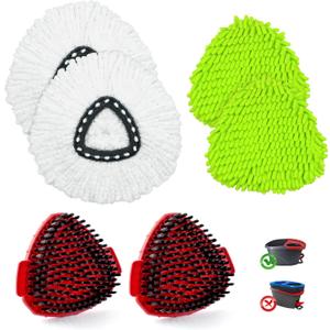 Mop Heads Replacement for Ocedar, Mop Replace Head for Ocedar EasyWring 1 Tank, Microfiber Spin Mop Refills, Include 4 Spin Mop Replacement Head Deep Cleaning Machine Washable with 2 Scrubber Mop Head