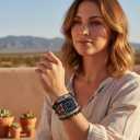 Boho Leather Bracelet Compatible with Apple Watch Band 38mm 40mm 41mm 42mm 44mm 45mm 46mm 49mm for Women Men, Western Dressy Stone Retro Wristband Strap for iWatch Band Series 11 10 9 8 7 6 5 4 3 2 1 Ultra 3 SE3
