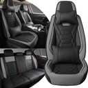 Car Seat Covers for Honda Passport 2024-2026, Full Set 5 Seat Premium Napa Leather Waterproof Breathable Anti-Slip Seat Protectors with Airbag Compatible Design (Luxury, Black & Gray)