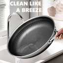 OATOFP Non Stick Frying Pans Set with 2 Lid, Hybrid Skillet Set Nonstick (8+10+12inch), Pans for cooking, PFOA Free Stainless Steel Kitchen set, Dishwasher and Oven-Safe Cookware Sets