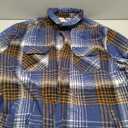 WINDFIT Men's Shirt Jacket Casual Button Down Shacket Flannel Jacket Warm Soft Plaid for Men Brown (3X-Large, Brown Line)