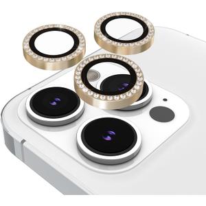 Kate Spade New York Iphone 15 Pro/Iphone 15 Pro Max Camera Lens Protector With Aluminum Rings - Crystal