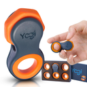 Yogi Fidget Toy – Silent Sensory Spinner for Adults & Kids – Stress Relief Fidgets for ADHD, Anxiety – Fidget Toys for Adults – Includes 5 FingerFit Rings – Work, School & Travel – Supernova