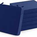 Summsun Outdoor Chair Cushions Set of 6: Waterproof & Fade Resistant Seat Cushion for Patio Furniture - 19 x 19 x 2 Inch Chair Pads with Ties and Hidden Zipper - Patio Chair Cushion Replacement, Navy