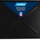 Camco Dishwasher Drain Pan | Protects Floors, Cabinets, Walls & Features Front Opening for Easy Leak Detection | Crafted of Heavy-Duty Polymer | Black, 23-5/8 x 20-1/2 (20602)