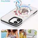 Toycamp for iPhone 16 Case Compatible with Magsafe - Cute Design 360 Magnetic Ring Holder Stand Kickstand Funny Castle Girly Pretty Fashion TPU Phone Covers for Women Tenn Girls