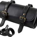 Motorcycle Saddle Bag Mini Motorbike Fork Handlebar Pu Leather Tool Storage Bag
