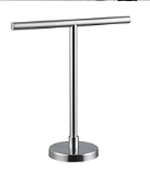 Kimzcn Modern Hand Towel Stand for Bathroom, Kitchen or Vanity Hand Towel Holder, Free Standing SUS 304 Stainless Steel Countertop Rack, Polished Finish Chrome