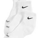 Nike Everyday Plus Cushioned Training Ankle Socks, White, XL, Pack 6