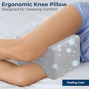 5 STARS UNITED Knee Pillow for Side Sleepers - Hip Pain Relief, Memory Foam Leg Cushion for Side Sleeping - Between Legs Pillow for Sciatica & Lower Back Pain, Gray