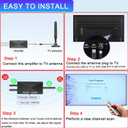 Indoor TV Antenna Amplifier, Digital Antenna Signal Booster, 25dB High Gain Powerful Antennas Booster, Suit for All TV Antennas (Black1)