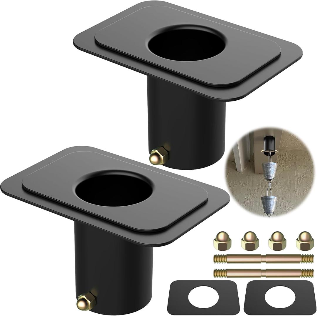2pack Rain Chain Gutter with Bolt Anti-Rust Black Metal Adapter Decorative Rain Chains for Outside Gutter Downspout Adapter Rainchain Installation Kits