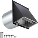 4 Inch Dryer Vent Cover Outside,4" Dryer Vent Cover Outdoor,Dryer Wall Vent Exhaust Vent Cover,Hooded Wall Vent with Screen & Damper,Exterior Dryer Vent Hood Cap for Duct,Exhaust Fan,Galvanized Steel