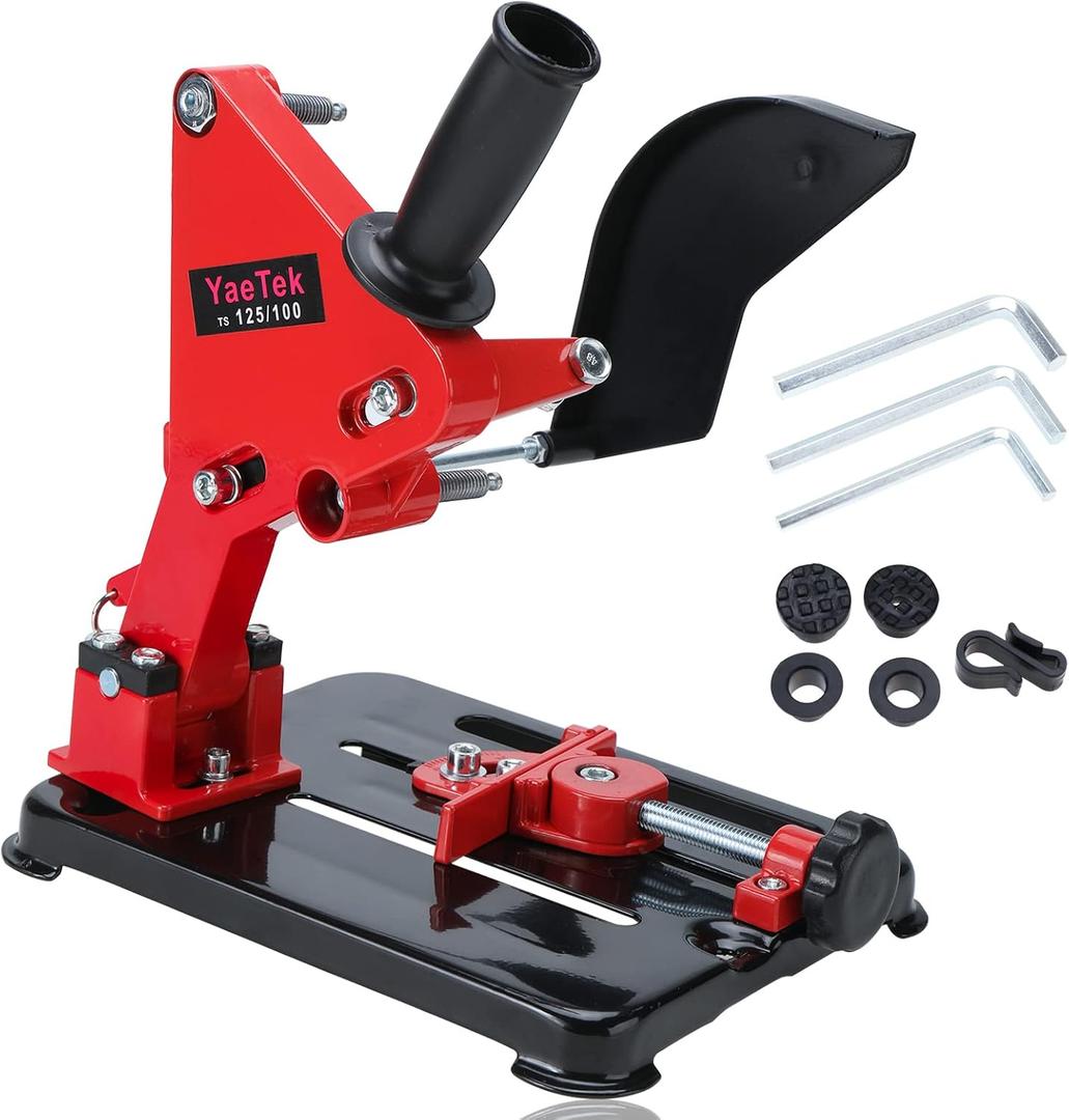 Angle Grinder Stand Grinder Holder Cutter Support Cast Iron Base for 100mm - 125mm Angle Mill (4"-5") Red Color