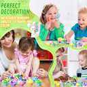 Funnymoom Easter Sensory Bin Filler Fine Motor Toys Include Tweezers 2 Scissors Clips 150 Pom Pom 30 Easter Wooden Bunny and Eggs 10 Sorting Cups for Easter Sorting Counting Training