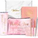 6 Pcs Best Teacher Appreciation Gifts, Christmas Gifts for Teachers 20oz Tumbler Makeup Bag A5 Leather Journal Unique Gift Ideas for New Teacher School Counselor Gift