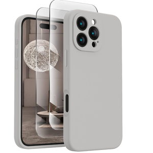 FireNova Designed for iPhone 16 Pro Case, Silicone Upgraded [Camera Protection] Phone Case, Soft Anti-Scratch Microfiber Lining Inside, 2024, Natural Titanium