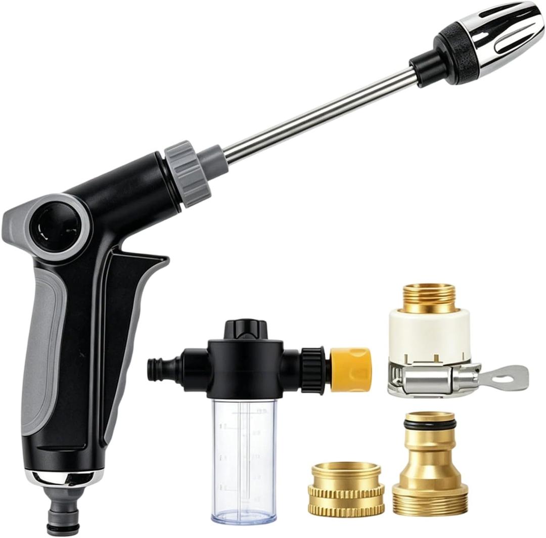 Washer Gun,High Pressure Washer Handheld Power Washer,Garden Hose Nozzle with 360 Rotating Nozzle,3 Spray Modes,Handheld Jet Nozzle Power Washer for Garden Hose - Fit with U.S. 3/4In Threaded Hoses
