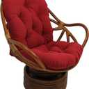 Blazing Needles Solid Twill Swivel Rocker Chair Cushion, 48 inch x 24 inch , Ruby Red, 1 Count (Pack of 1)
