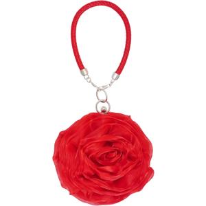 Women Rose Clutch Satin Rose Shaped Clutch Handbag Floral Evening Bag Red for Wedding Party Christmas Mother's Day Gift