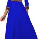 African Long Dresses for Women Elegant Church Dresses Print Maxi Dress High Waist Cocktail Bohemian Vintage Party Outfits (M)
