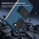 for Samsung Galaxy Z Fold4 5G Case, Armour Rugged Silicone TPU Bumper Tough PC Cover Galaxy Z Fold 4 with Kickstand, Military Shockproof Phone Case for Samsung Z Fold4 Blue