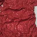Women's Sparkly Sequin Mini Dress Bodycon Strapless Ruffle Hem Short Dress for Prom Party Club, Size: Medium