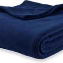 Berkshire Blanket Microfleece Twin Size Bed Blanket Navy,Lightweight Soft Breathable Plush Micro Fleece Blanket for Bed Couch Sofa,60x92 Inches