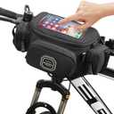 Sunpeak Bike Handlebar Bag, 5L Waterproof Bicycle Front Bag with Touch Screen Phone Holder, Multipurpose Bike Pouch with Shoulder Strap for Adult Bikes, MTB & Road Cycling
