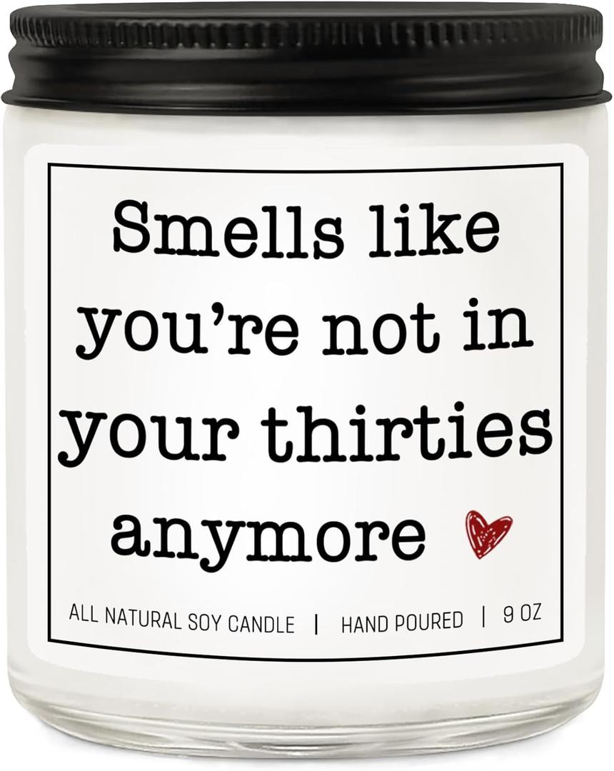 40th Birthday Gifts for Women Men, 40th Birthday Decorations Gifts for Women Men, 40 Year Old Birthdays, Lavender Scented Candle, 7ozAmazon's Choice