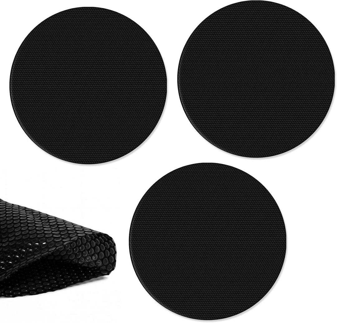 Solar Pool Covers Blankets Above Ground Inground Pool Solar Covers Heavy Duty Heater Warmers for Swimming Pools Hot Tub(6 ft in Diameter,Black,3 Pcs)