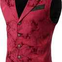 VATPAVE Mens Victorian Suit Vest Steampunk Gothic Waistcoat (L)