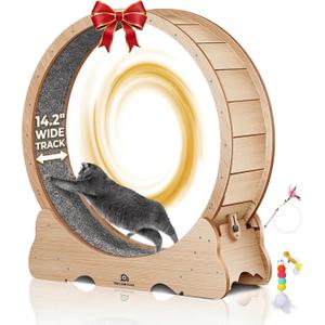 Cat Wheel, 48" XL Large Cat Treadmill for Indoor Pets, Cats Exercise Running Wheel with Detachable Carpet, Quiet and Sturdy, Suitable for Most Cats Running/Walking/Training