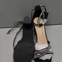 Allegra K Women's Rhinestones Strappy Chunky Heel Sandals (11)